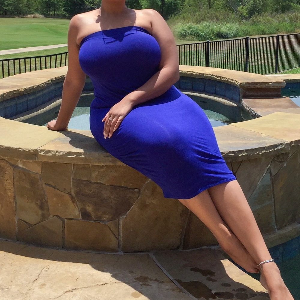 Blue tube dress